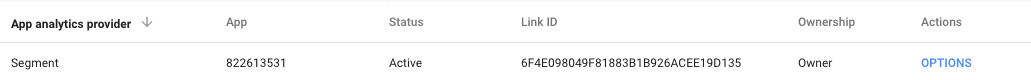 Google Ads (Classic) showing Segment as an App analytics provider.