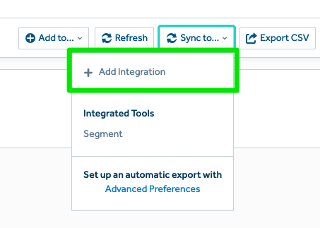 Enable syncing to Segment.