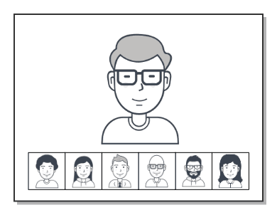 Apps in collaboration mode highlight the dominant speaker, showing others as thumbnails.