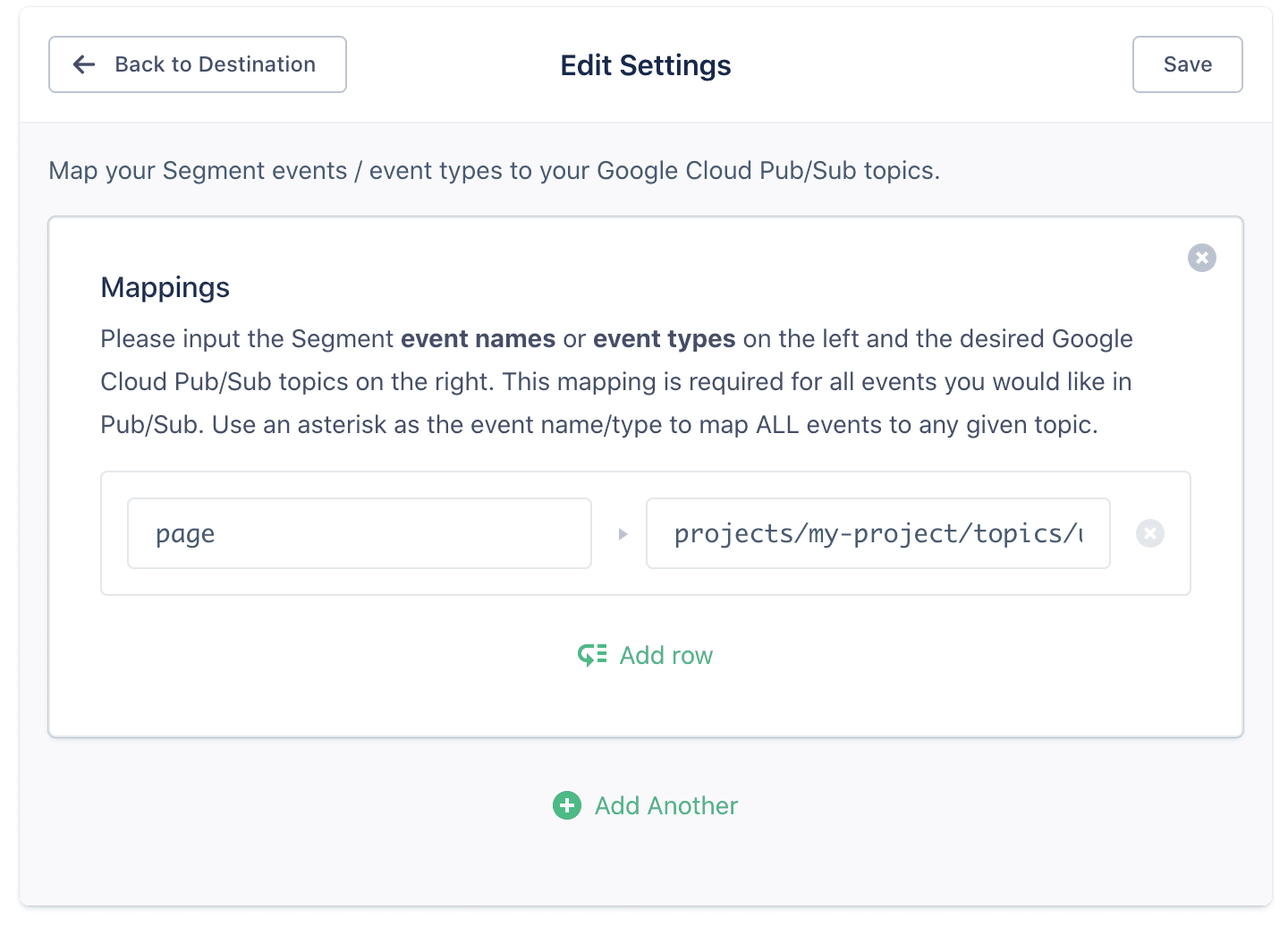 page event mapping.