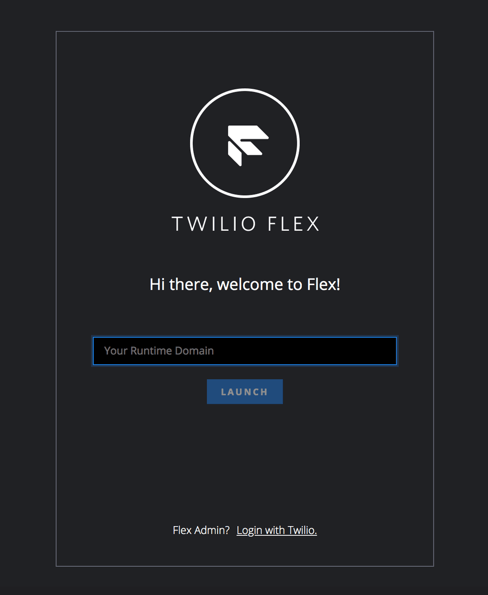 Runtime Login View.