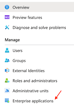 Navigation menu with Enterprise applications highlighted.